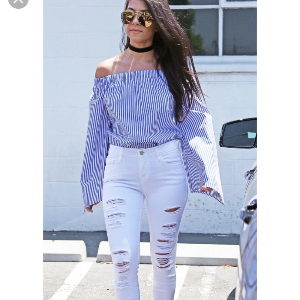 Stripe shoulder shirt 💁🏼‍♀️💁🏻‍♀️💁🏾‍♀️